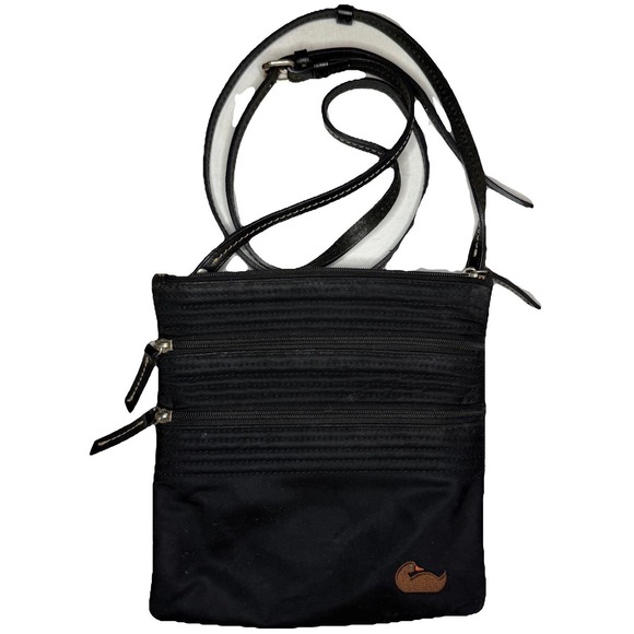 Dooney & Bourke Handbags - DOONEY & BOURKE Crossbody Black Nylon North South Triple Zip Bag Purse